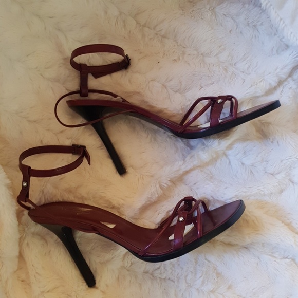 Aldo Shoes - Aldo burgundy leather strappy heels